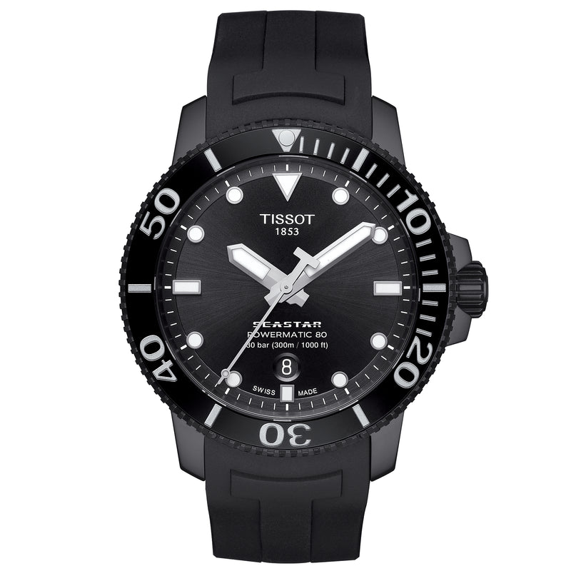 Automatic Watch - Tissot Seastar 1000 Powermatic 80 Men's Black Watch T120.407.37.051.00