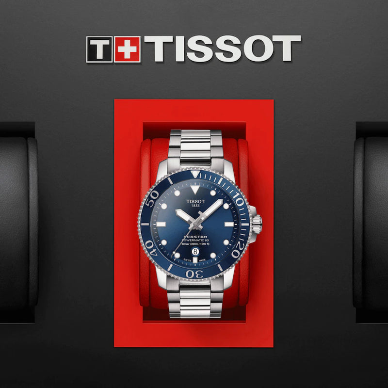 Automatic Watch - Tissot Seastar 1000 Powermatic 80 Men's Blue Watch T120.407.11.041.03