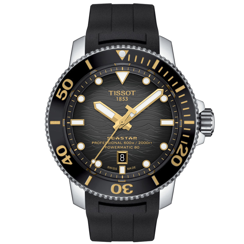 Automatic Watch - Tissot Seastar 2000 Professional Powermatic 80 Men's Black Watch T120.607.17.441.01