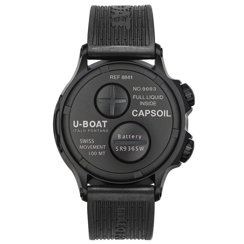 Automatic Watch - U-Boat 8841 Capsoil Doppiotempo 45 DLC Red Indices Men's Watch