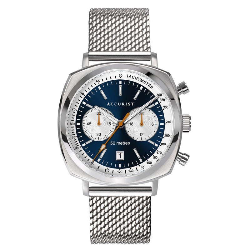 Chronograph Watch - Accurist 7366 Men's Blue Retro Racer Chronograph Watch