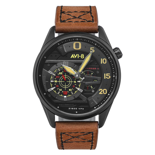 AVI-8 Black Insignia Yellow Hawker Harrier II Chronograph Watch AV-4070-04