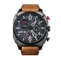 Chronograph Watch - AVI-8 Charcoal Ember Brown Hawker Hunter Chronograph Watch AV-4052-02