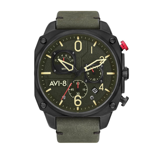 AVI-8 Hawker Hunter Retrograde Men's Green Black Watch AV-4052-08