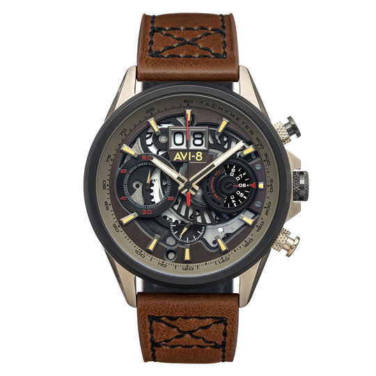 AVI-8 Desert Brown Hawker Harrier II Chronograph Watch AV-4065-06