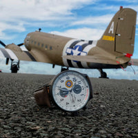 Chronograph Watch - AVI-8 Ivory Greyscale Hawker Hurricane Chronograph Watch AV-4011-0B