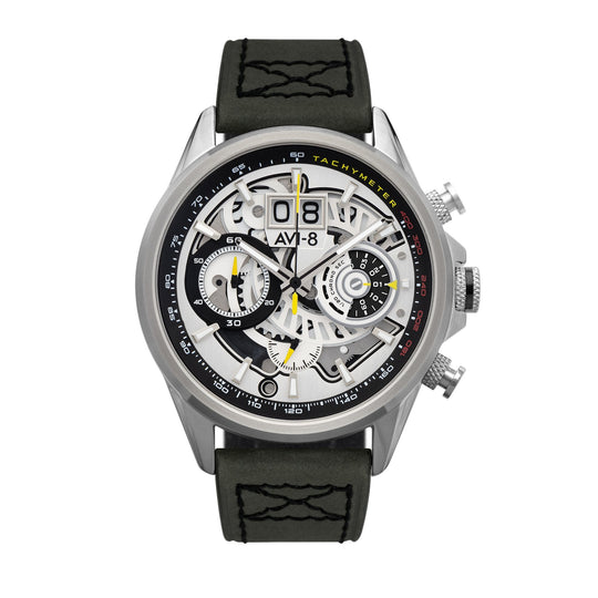 AVI-8 Ivory Steel Hawker Harrier Chronograph Watch AV-4065-01