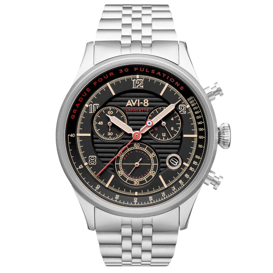 AVI-8 Men's Black Flyboy Chronograph Watch AV-4076-33