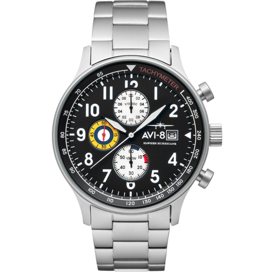 AVI-8 Men's Black Hawker Hurricane Chronograph Watch AV-4011-22