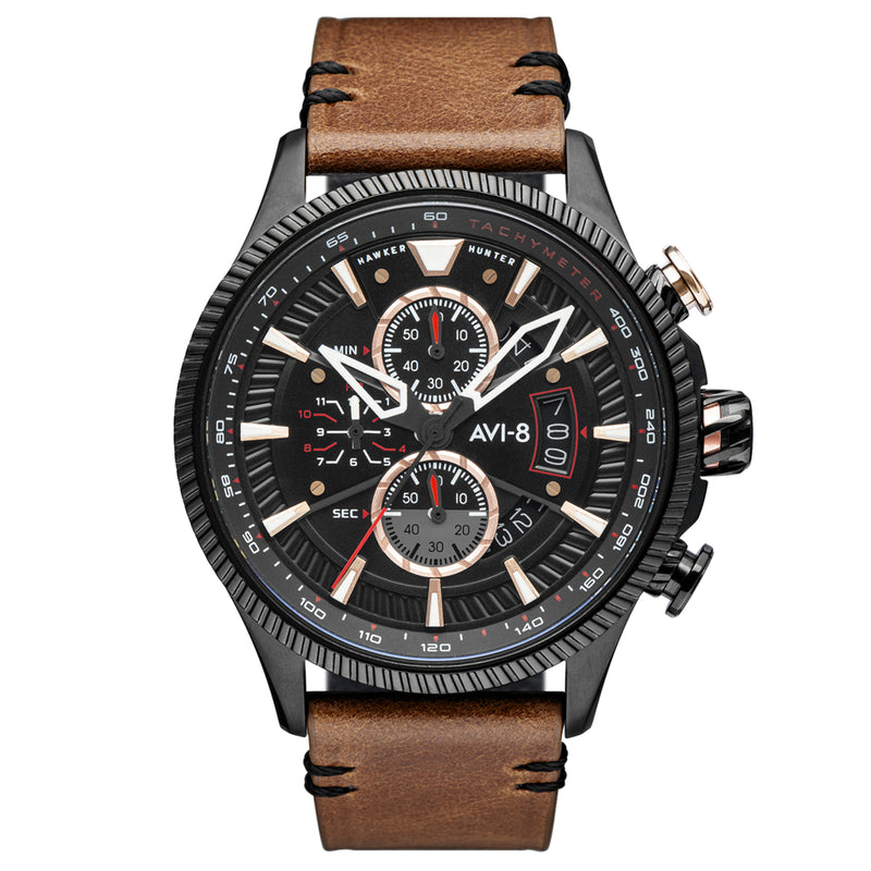 Chronograph Watch - AVI-8 Men's Desert Brown Hawker Hunter Avon Watch AV-4064-06