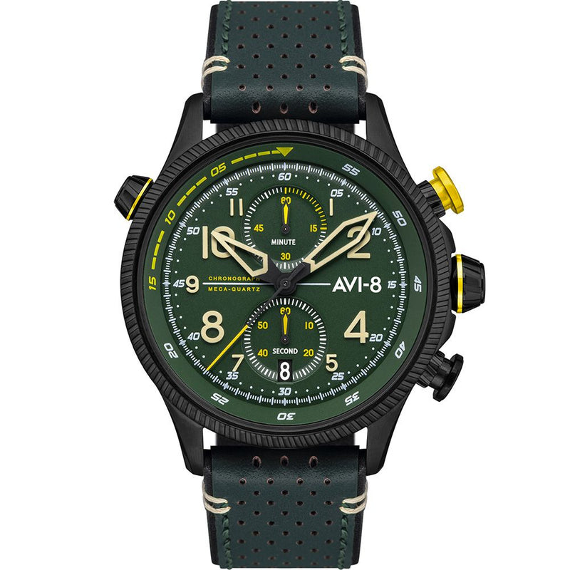 Chronograph Watch - AVI-8 Men's Green Hawker Hunter Chronograph Watch AV-4080-03