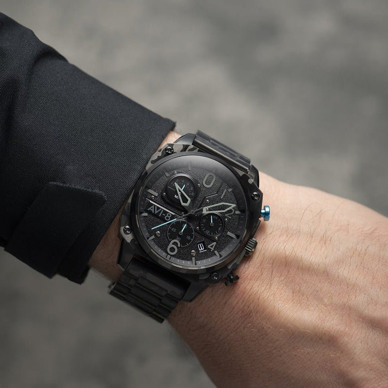 Chronograph Watch - AVI-8 Men's Night Camo Hawker Hunter Watch AV-4052-11