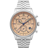 Chronograph Watch - AVI-8 Men's Salmon Flyboy Chronograph Watch AV-4076-44