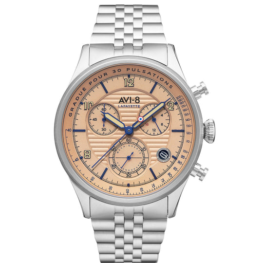AVI-8 Men's Salmon Flyboy Chronograph Watch AV-4076-44