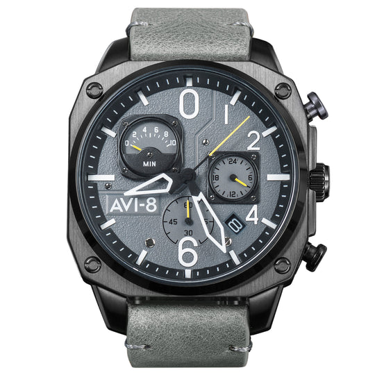 AVI-8 Hawker Hunter Retrograde Grey Men's Chronograph Watch AV-4052-03