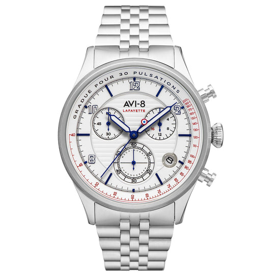 AVI-8 Men's White Flyboy Chronograph Watch AV-4076-11