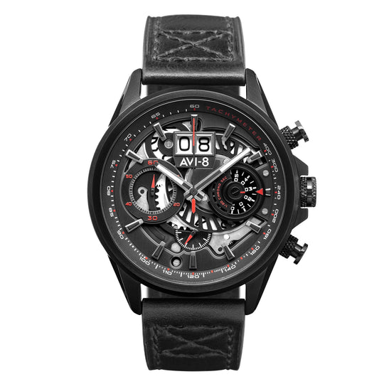 AVI-8 Stealth Black Hawker Harrier II Chronograph Watch AV-4065-05