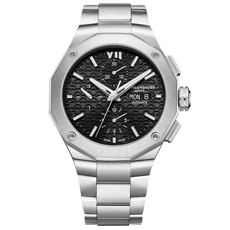 Chronograph Watch - Baume & Mercier Men's Riviera Black Watch BM0A10624