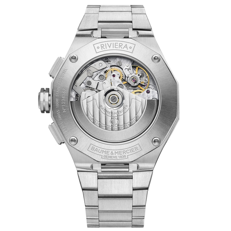 Chronograph Watch - Baume & Mercier Men's Riviera Black Watch BM0A10624