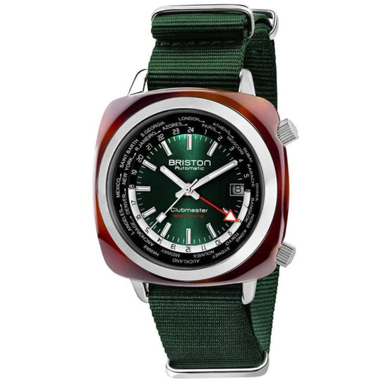 Briston Green Worldtime GMT Automatic Watch 20842.SA.TW.10.NBG