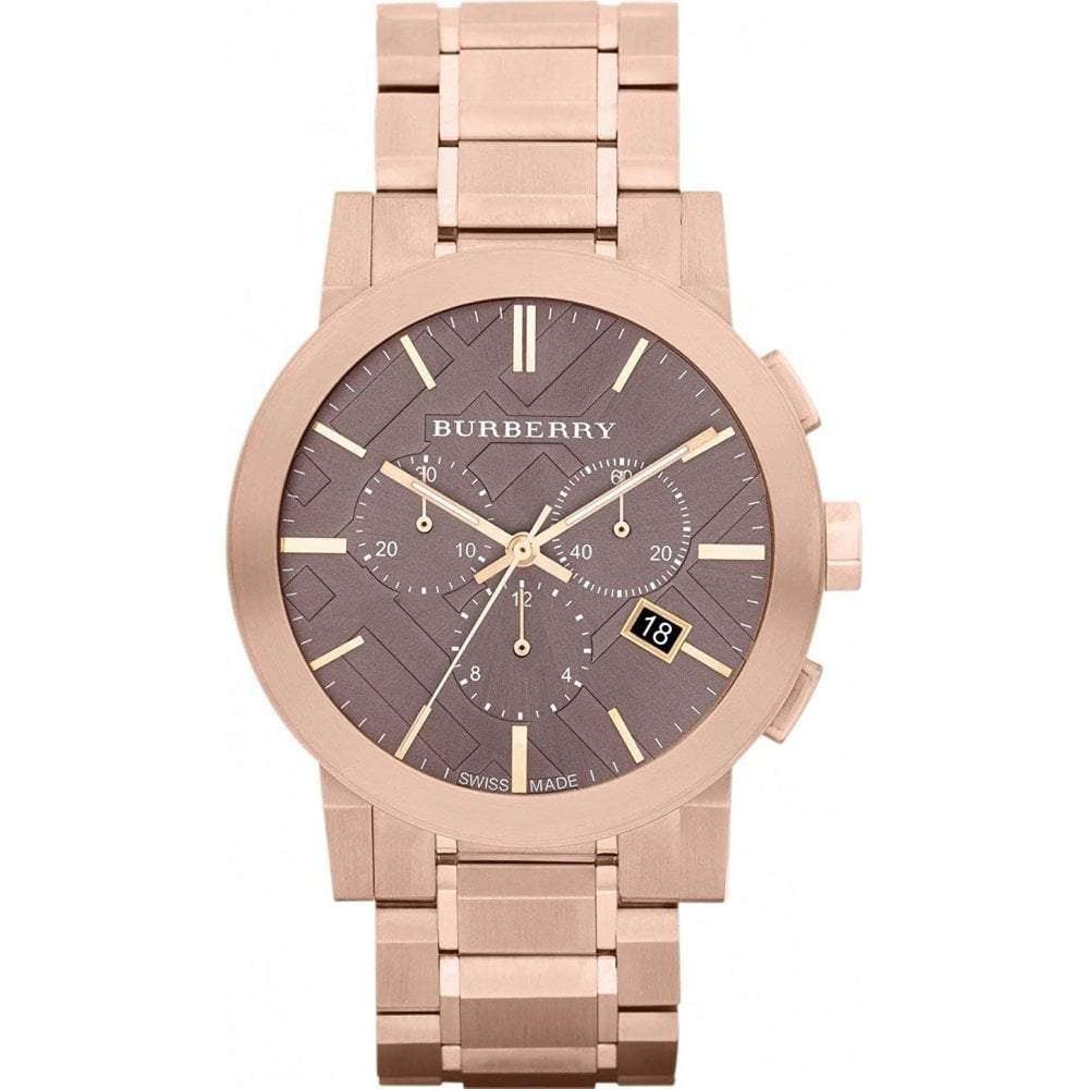 BURBERRY メンズ 腕時計 ローズゴールド Burberry BU9353 Men's Chronograph The City Rose Gold Watch from
