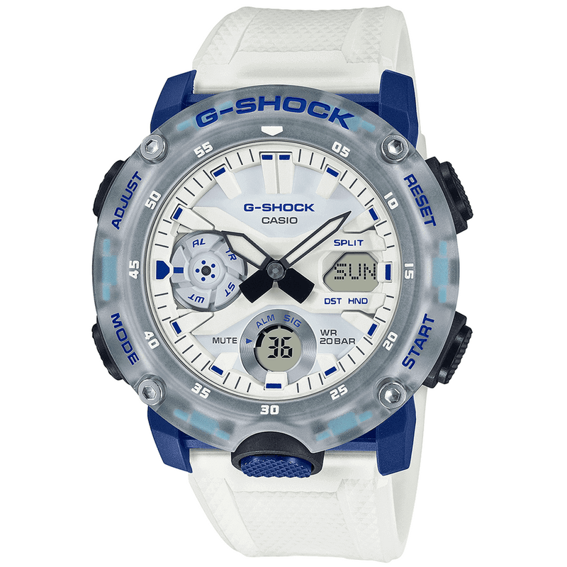Chronograph Watch - Casio G-Shock Men's White Watch GA-2000HC-7AER