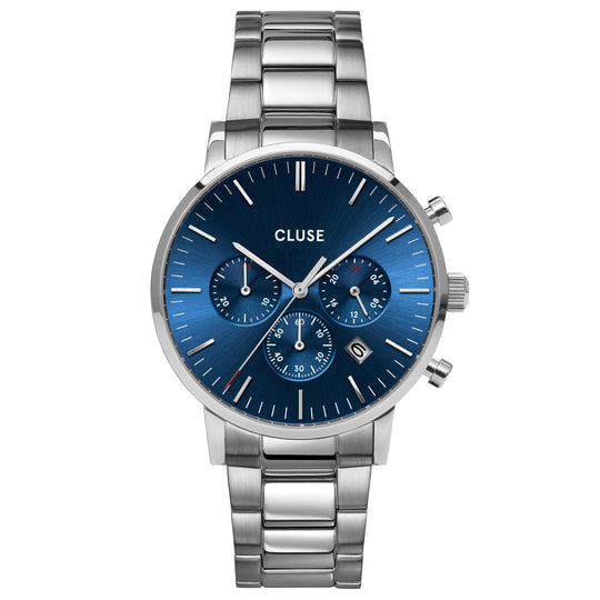 Cluse Dark Blue Aravis Chronograph Watch CW0101502011