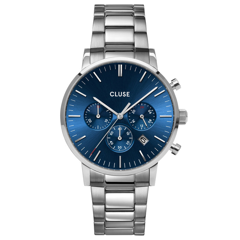 Chronograph Watch - Cluse Dark Blue Aravis Chronograph Watch CW0101502011