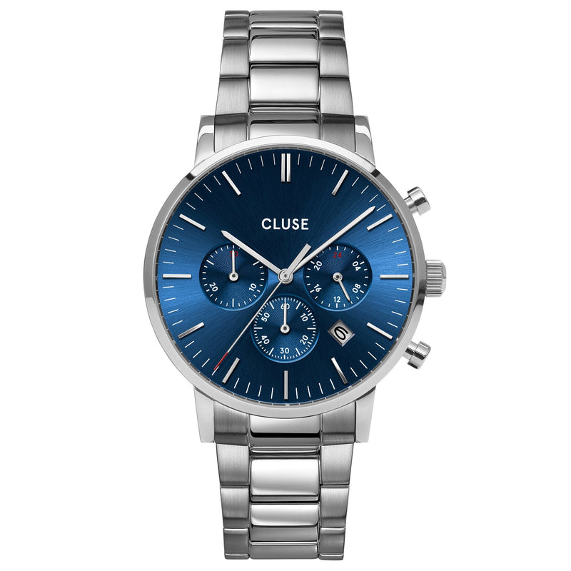 Chronograph Watch - Cluse Dark Blue Aravis Chronograph Watch CW0101502011