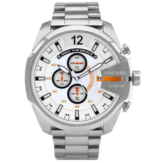 Diesel DZ4328 Men's Silver Mega Chief Chronograph Watch