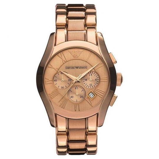 Emporio Armani AR0365 Men's Valente Chronograph Rose Gold PVD Watch
