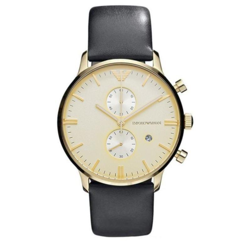 Chronograph Watch - Emporio Armani AR0386 Men's Gianni Chronograph Gold PVD Watch