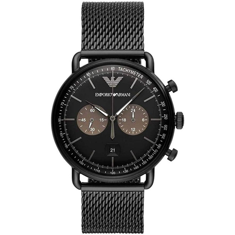 Chronograph Watch - Emporio Armani AR11142 Men's Aviator Black Watch
