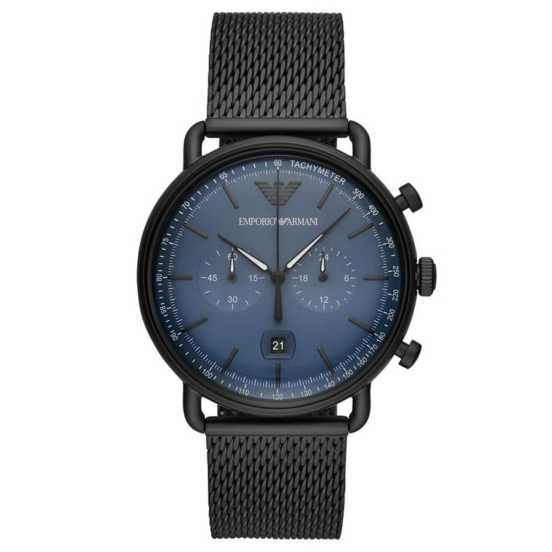 Chronograph Watch - Emporio Armani AR11201 Men's Aviator Black Watch