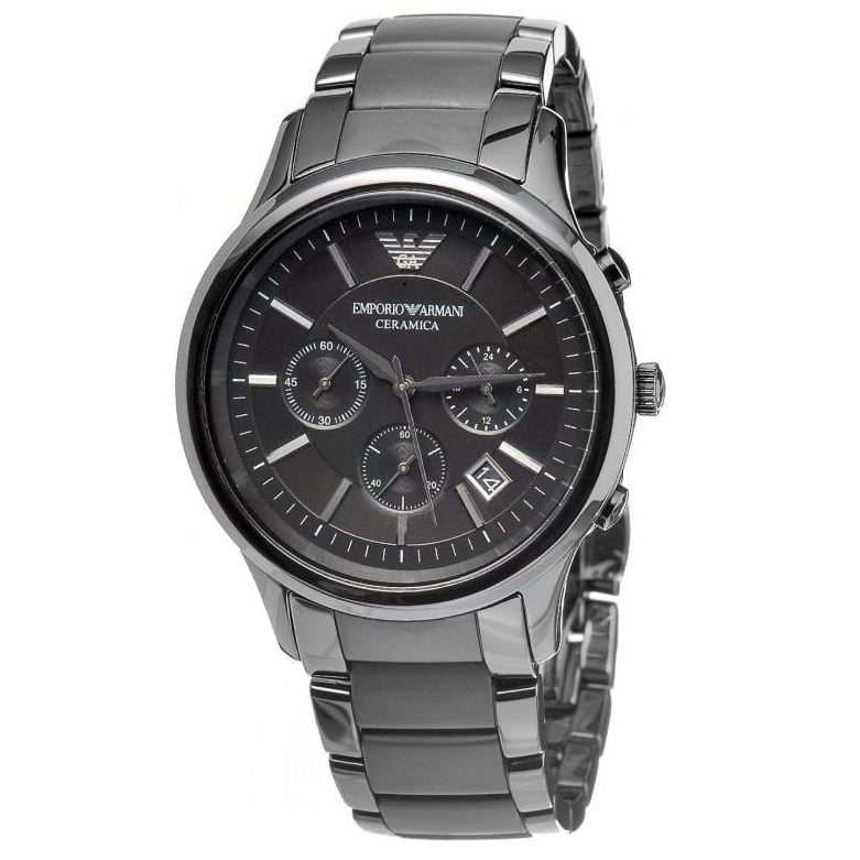 Chronograph Watch - Emporio Armani AR1452 Men's Chronograph Ceramica Black Watch