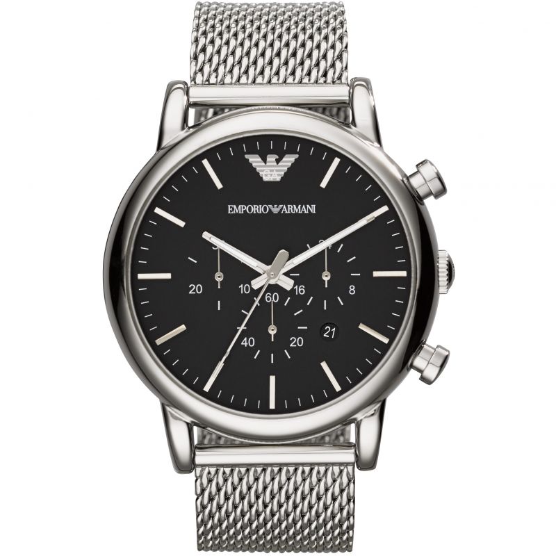 Chronograph Watch - Emporio Armani AR1808 Men's Luigi Chronograph Mesh Watch