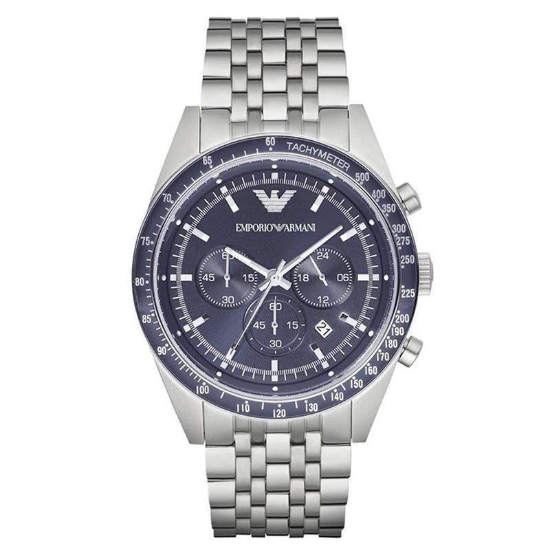 Chronograph Watch - Emporio Armani AR6072 Men's Blue Silver Watch