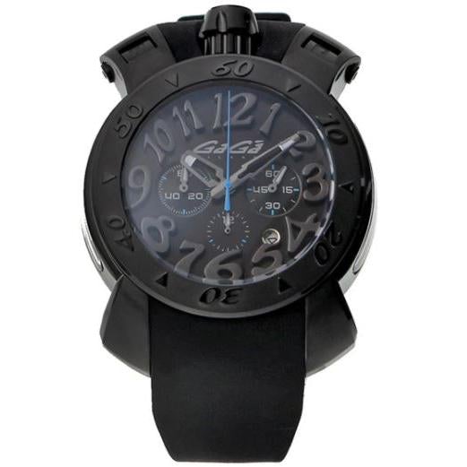 Chronograph Watch - Gaga Milano Men's Black Chrono Watch 8012E.01RB