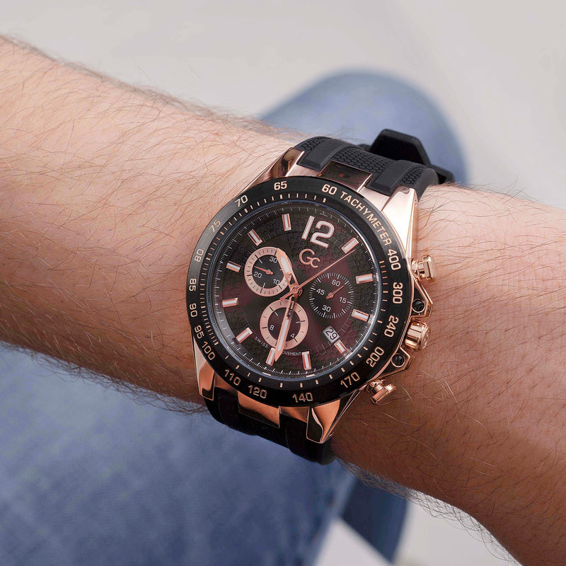Chronograph Watch - GC Audacious Men's Black Watch Z07002G2MF