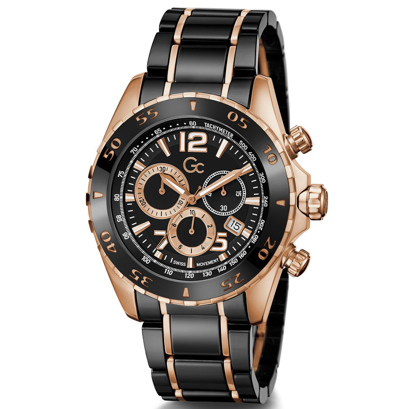Chronograph Watch - GC Sportracer Men's Black Watch Y02014G2MF
