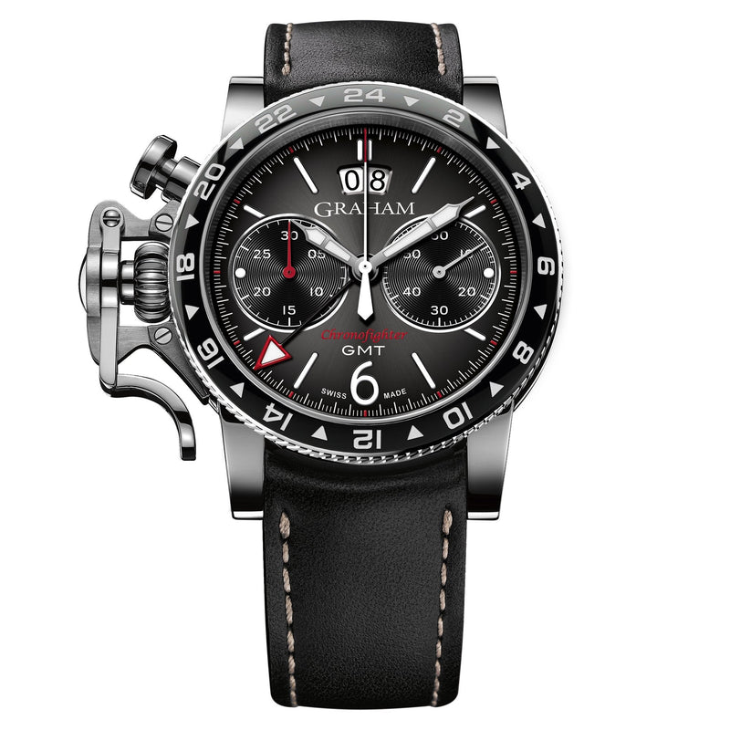 Chronograph Watch - Graham Black Chronofighter Vintage GMT Watch 2CVBC.B15A