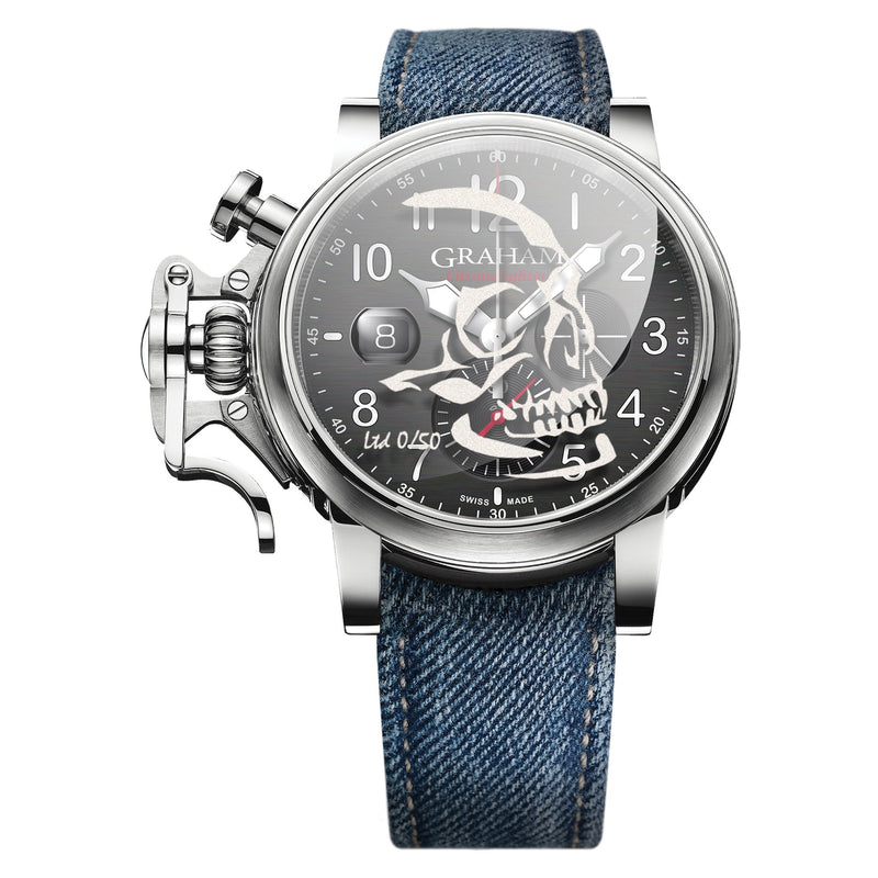 Chronograph Watch - Graham Blue Chronofighter Grand Vintage Watch 2CVDS.B29D