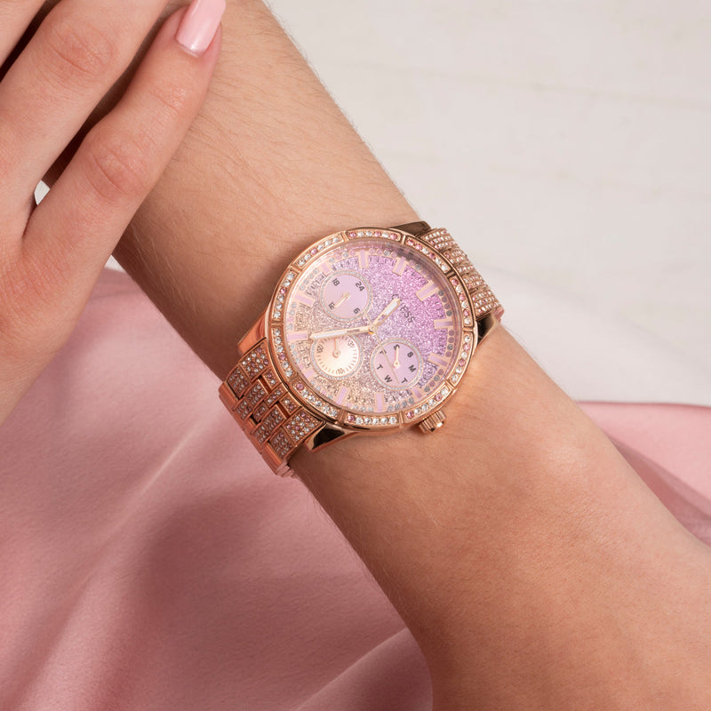 Rose gold online chronograph watch women's