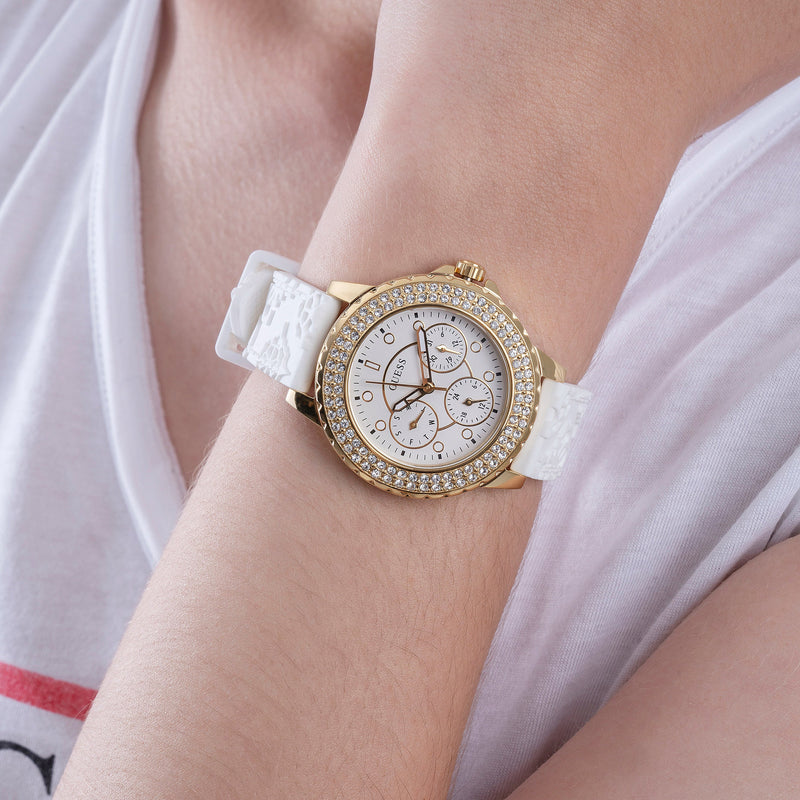 Chronograph Watch - Guess GW0411L1 Ladies Crown Jewel White Watch