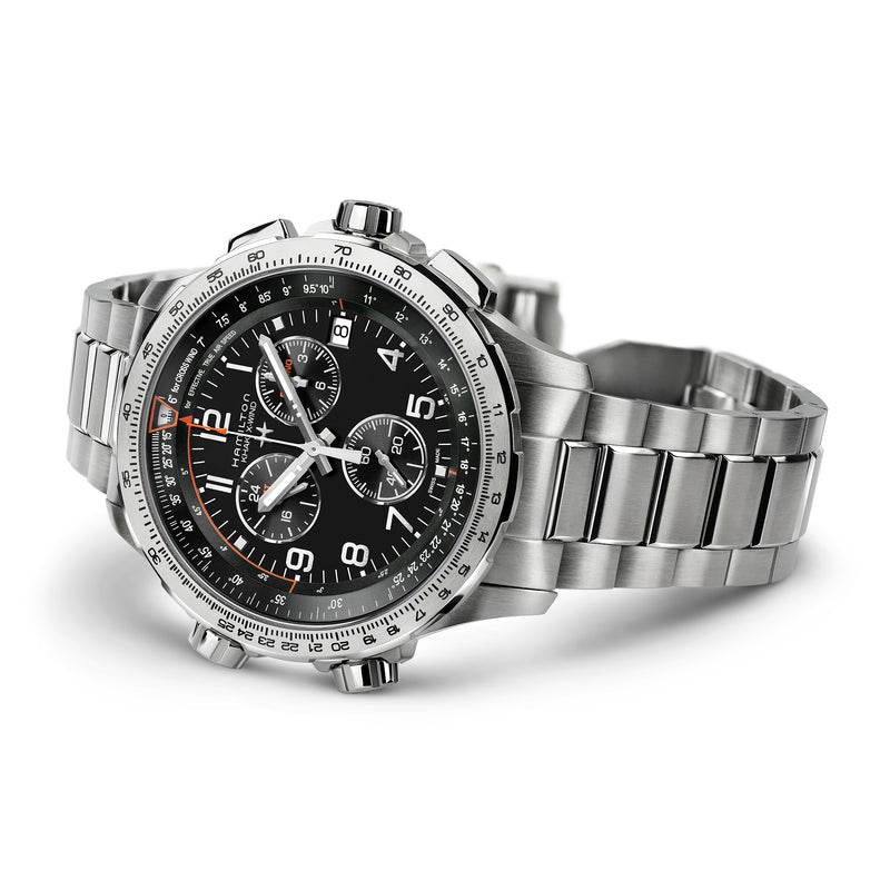 Chronograph Watch - Hamilton Khaki Aviation XWind GMT Quartz Men's Black Watch H77912135