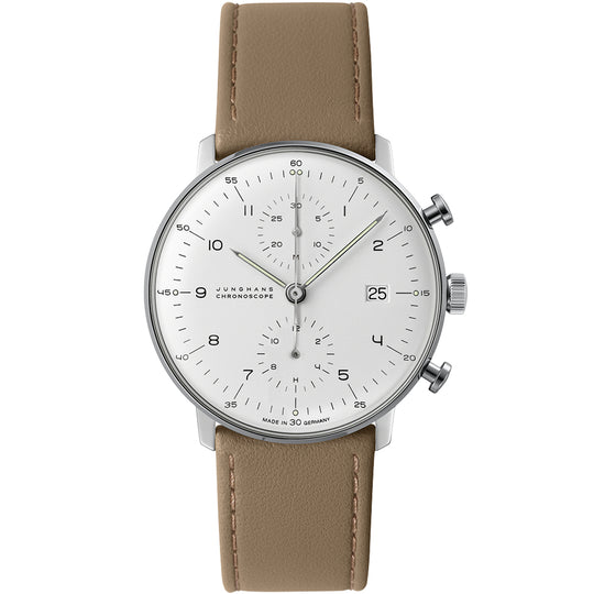 Junghans Max Bill Chronoscope Men's White/Beige Watch 27/4502.02