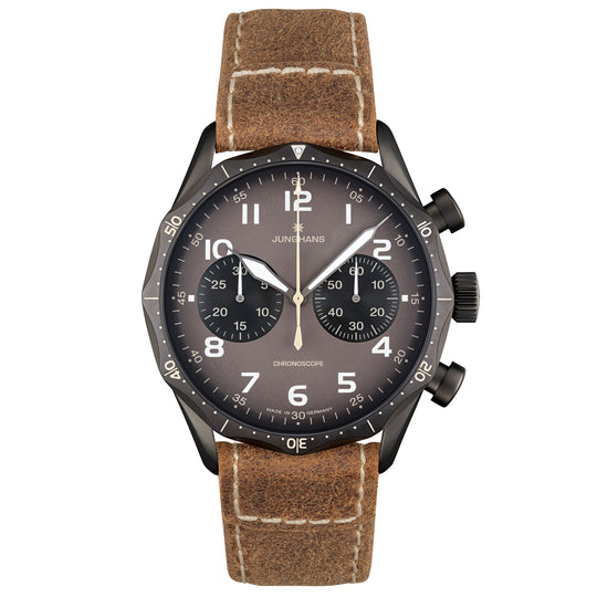 Junghans Meister Pilot Men's Black/Brown Watch 27/3794.00