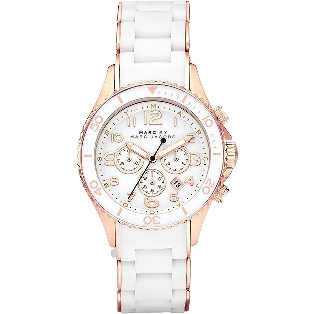 Marc by Marc Jacobs Women\'s Rock Chronograph White Dial Strap Watch MBM2547‎ Marc by Marc Jacobs ladies watch Rock chronograph... | Depop main image 4