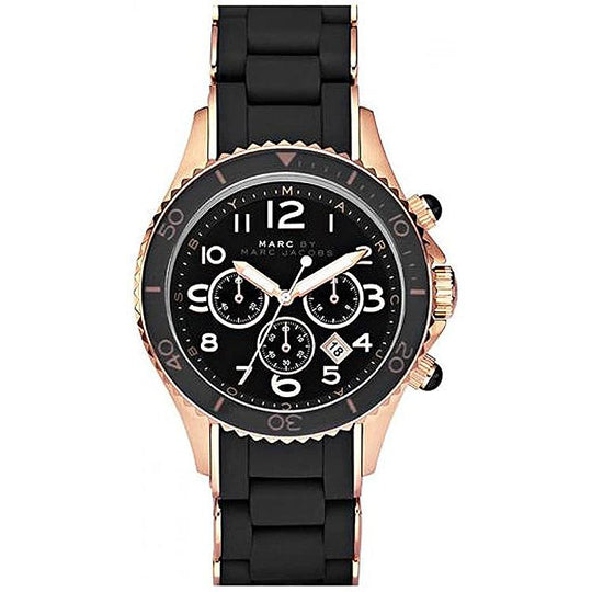 Marc Jacobs MBM2553 Ladies Pelly Black Dial Rose Gold Watch