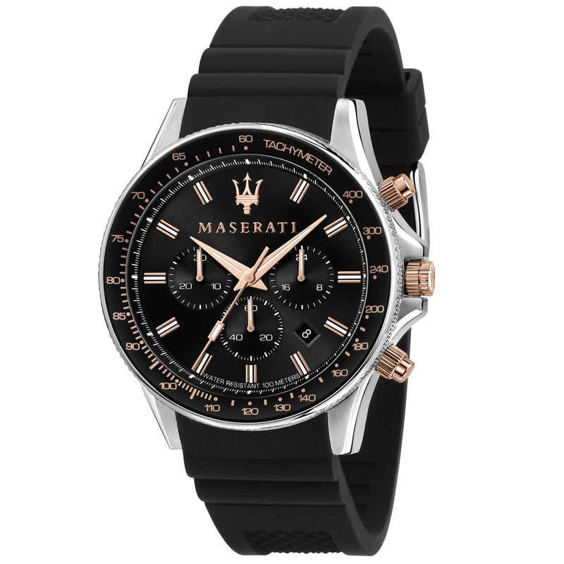 Chronograph Watch - Maserati Men's Black Sfida Watch MSR8871640002